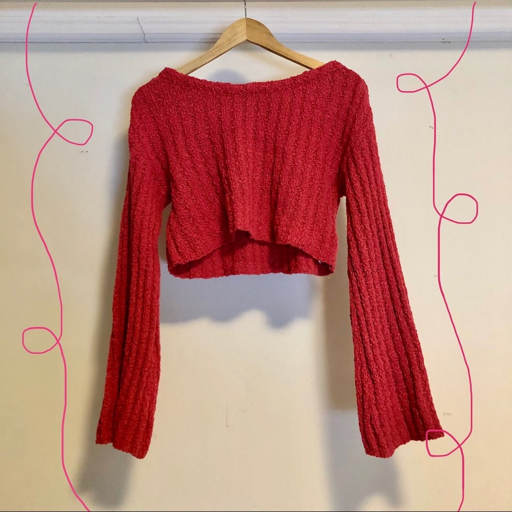 Urban Outfitters Cropped Bell Sleeve Sweater